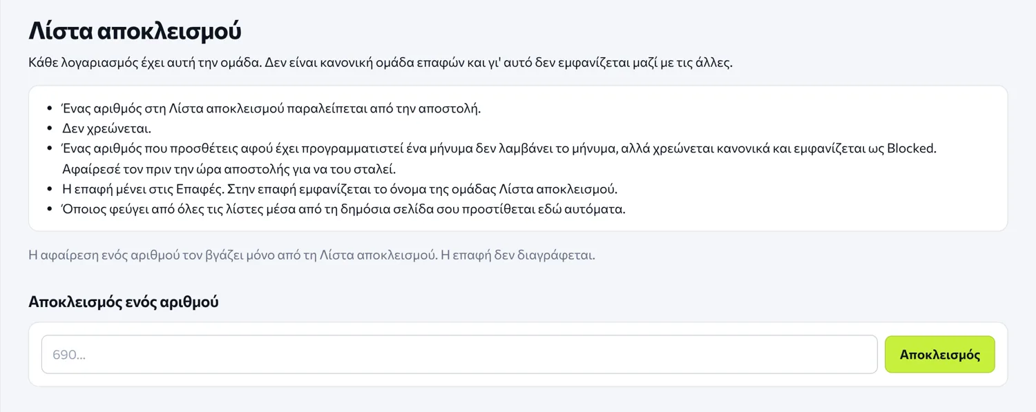 Η λίστα αποκλεισμού